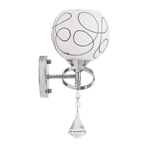 GLOBOSTAR® CANTER 00634 Μοντέρνο Φωτιστικό Τοίχου - Απλίκα με Ντουί 1 x E27 AC 220-240V IP20 - Ασημί & Λευκό - Μ14 x Π15 x Υ30cm