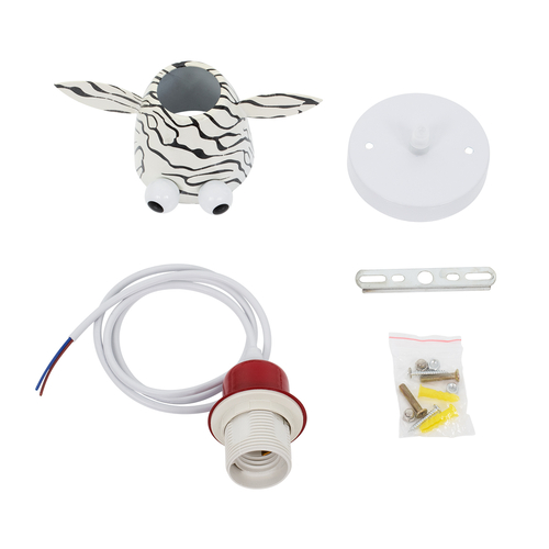 GLOBOSTAR® ZEBRA 00639 Παιδικό Κρεμαστό Φωτιστικό Οροφής με Ντουί 1 x E27 AC 220-240V IP20 - Πολύχρωμο - Μ19 x Π10.5 x Υ13.5cm