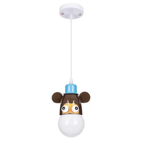 GLOBOSTAR® MONKEY 00640 Παιδικό Κρεμαστό Φωτιστικό Οροφής με Ντουί 1 x E27 AC 220-240V IP20 - Πολύχρωμο - Μ14.5 x Π10.5 x Υ13.5cm