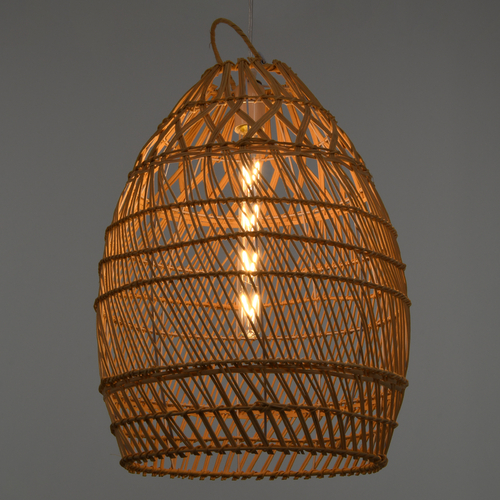 GLOBOSTAR® TAHITI 00710 Boho Κρεμαστό Φωτιστικό Οροφής με Ντουί 1 x E27 AC 220-240V IP20 - Μπεζ - Μ38 x Π38 x Υ50cm