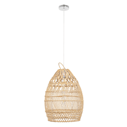 GLOBOSTAR® TAHITI 00710 Boho Κρεμαστό Φωτιστικό Οροφής με Ντουί 1 x E27 AC 220-240V IP20 - Μπεζ - Μ38 x Π38 x Υ50cm