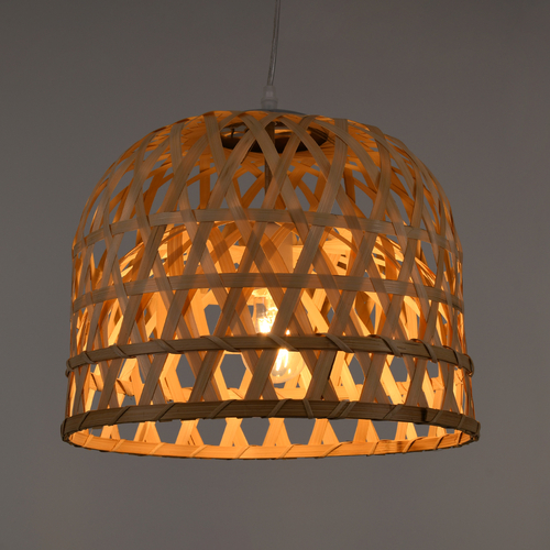 GLOBOSTAR® MANGEA 00715 Boho Κρεμαστό Φωτιστικό Οροφής με Ντουί 1 x E27 AC 220-240V IP20 - Μπεζ - Μ35 x Π35 x Υ22cm