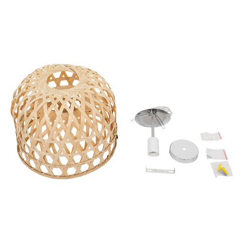 GLOBOSTAR® MANGEA 00715 Boho Κρεμαστό Φωτιστικό Οροφής με Ντουί 1 x E27 AC 220-240V IP20 - Μπεζ - Μ35 x Π35 x Υ22cm