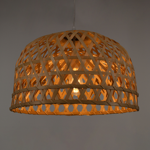 GLOBOSTAR® MANGEA 00716 Boho Κρεμαστό Φωτιστικό Οροφής με Ντουί 1 x E27 AC 220-240V IP20 - Μπεζ - Μ50 x Π50 x Υ34cm