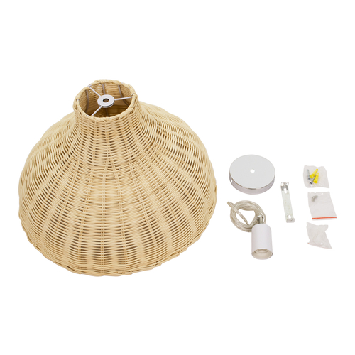 GLOBOSTAR® MAYOTTE 00724 Boho Κρεμαστό Φωτιστικό Οροφής με Ντουί 1 x E27 AC 220-240V IP20 - Μπεζ - Μ40 x Π40 x Υ28cm