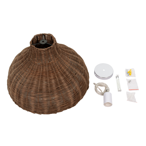 GLOBOSTAR® MAYOTTE 00725 Boho Κρεμαστό Φωτιστικό Οροφής με Ντουί 1 x E27 AC 220-240V IP20 - Καφέ - Μ40 x Π40 x Υ28cm