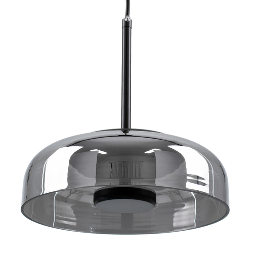 GLOBOSTAR® CHARLOTTE 00743 Μοντέρνο Κρεμαστό Φωτιστικό Οροφής LED 5W 500lm 180° AC 220-240V IP20 Θερμό Λευκό 2700K - Sanan SMD Chip - Μαύρο & Μαύρο Φιμέ - Μ23 x Π23 x Υ23cm - 2 Xρόνια Εγγύηση