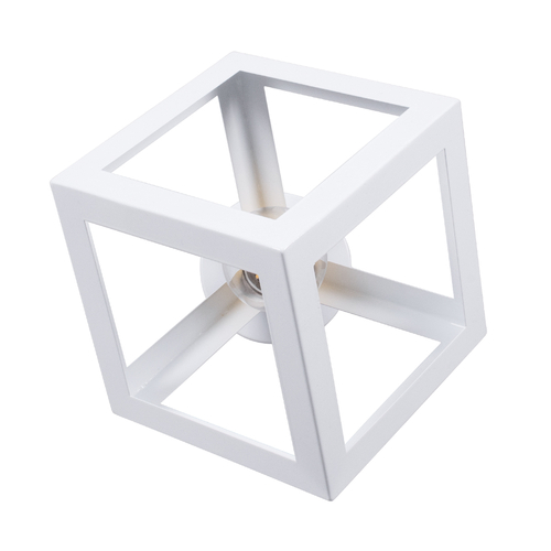GLOBOSTAR® CUBE 00800 Μοντέρνο Φωτιστικό Οροφής με Ντουί 1 x E27 AC 220-240V IP20 - Λευκό & Χρυσό - Μ25 x Π25 x Υ25cm
