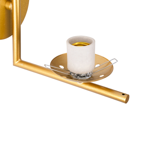 GLOBOSTAR® JADA 01426 Μοντέρνο Φωτιστικό Τοίχου - Απλίκα με Ντουί 1 x E27 AC 220-240V IP20 - Χρυσό & Λευκό - Μ15 x Π21.5 x Υ18cm