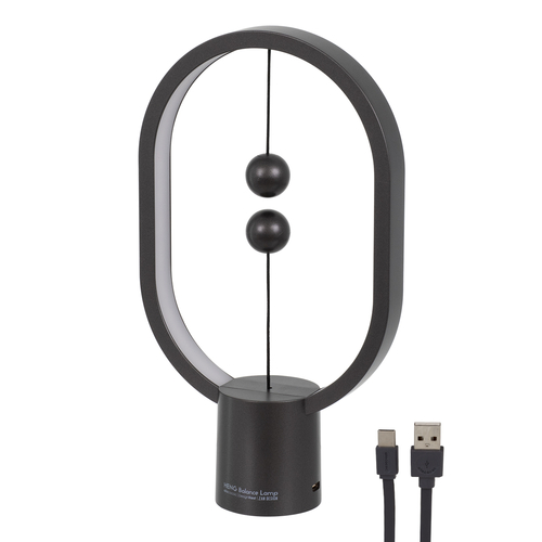 GloboStar® 76544 Επιτραπέζιο Φωτιστικό Πορτατίφ LED 15W 1500lm 360° DC 5V IP20 Θερμό Λευκό 2700K Μαύρο & Λευκό Πλαστικό - Μ14 x Π5.5 x Υ24.8cm - 2 Xρόνια Εγγύηση