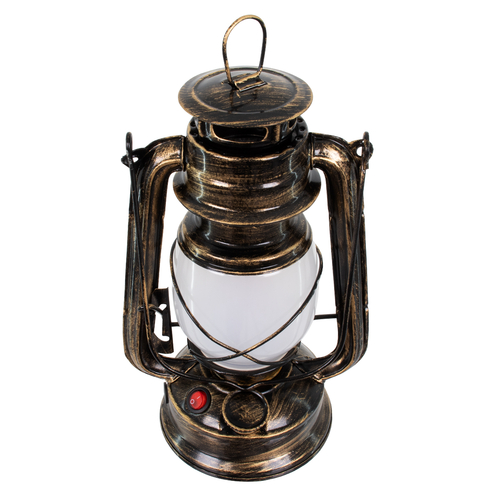 GloboStar® 76547 Επιτραπέζιο Φωτιστικό Πορτατίφ LED 10W 500lm 360° με Μπαταρίες (Περιλαμβάνονται) IP20 Ultra Θερμό Λευκό 1800K Μπρούτζινο Μέταλλο - Μ15 x Π11.5 x Υ23.5cm - 2 Xρόνια Εγγύηση