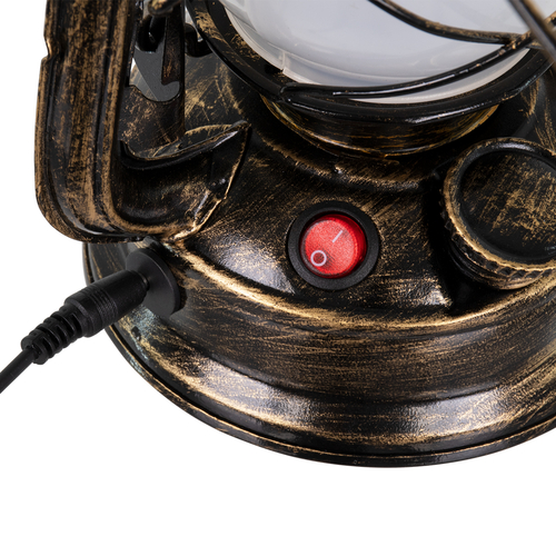 GloboStar® 76547 Επιτραπέζιο Φωτιστικό Πορτατίφ LED 10W 500lm 360° με Μπαταρίες (Περιλαμβάνονται) IP20 Ultra Θερμό Λευκό 1800K Μπρούτζινο Μέταλλο - Μ15 x Π11.5 x Υ23.5cm - 2 Xρόνια Εγγύηση