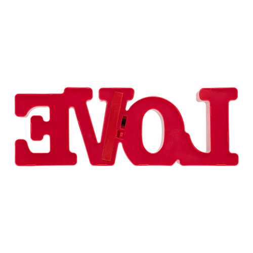 GloboStar® 76548 Επιτραπέζιο Φωτιστικό Πορτατίφ LED 2W -lm 180° με Μπαταρίες (Δεν Περιλαμβάνονται) IP20 Θερμό Λευκό 2700K Κόκκινο Πλαστικό - Μ30 x Π10.7 x Υ4cm - 2 Xρόνια Εγγύηση