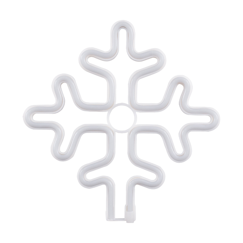 GloboStar® 78582 Φωτιστικό Ταμπέλα Φωτεινή Επιγραφή NEON LED Σήμανσης SNOWFLAKE 5W με Καλώδιο Τροφοδοσίας USB - Μπαταρίας 3xAAA (Δεν Περιλαμβάνονται) - Θερμό Λευκό 2700K