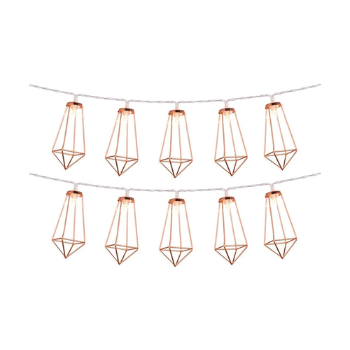 79803 Διακοσμητική Γιρλάντα Bronze Cone 1.5 Μέτρα με Διακόπτη On/Off - 10 LED 1W με Μπαταρίες 2xAA & Διάφανο Καλώδιο IP20 Θερμό Λευκό 2700K Μ1.5m