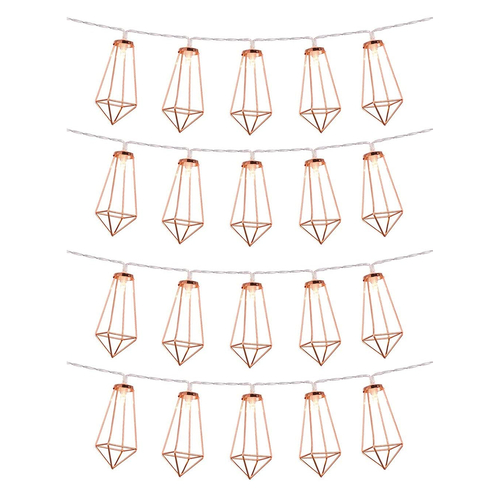 79804 Διακοσμητική Γιρλάντα Bronze Cone 3 Μέτρα με Διακόπτη On/Off - 20 LED 2W με Μπαταρίες 2xAA & Διάφανο Καλώδιο IP20 Θερμό Λευκό 2700K Μ3m