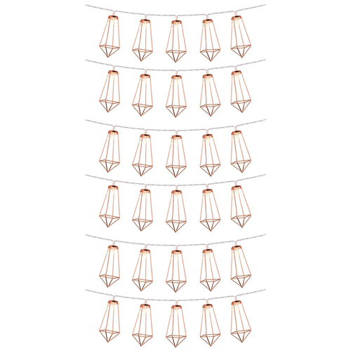 79805 Διακοσμητική Γιρλάντα Bronze Cone 4 Μέτρα με Διακόπτη On/Off - 30 LED 3W με Μπαταρίες 3xAA & Διάφανο Καλώδιο IP20 Θερμό Λευκό 2700K Μ4m