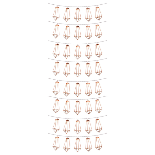 79806 Διακοσμητική Γιρλάντα Bronze Cone 5 Μέτρα με Διακόπτη On/Off - 40 LED 4W με Μπαταρίες 3xAA & Διάφανο Καλώδιο IP20 Θερμό Λευκό 2700K Μ5m