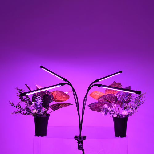 GloboStar® 85957 Grow Light Full Spectrum LED Φωτιστικό Ανάπτυξης Φυτών Γλάστρας με 4 Κινούμενες Κεφαλές & Βάση Μανταλάκι Clip SMD 2835 20W 160° AC230V IP20 με Dimmer & Timer Εσωτερικού Χώρου για Κάλυψη Επιφάνειας 1m x 1m Πλήρους Φάσματος Φωτισμού