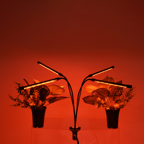 GloboStar® 85957 Grow Light Full Spectrum LED Φωτιστικό Ανάπτυξης Φυτών Γλάστρας με 4 Κινούμενες Κεφαλές & Βάση Μανταλάκι Clip SMD 2835 20W 160° AC230V IP20 με Dimmer & Timer Εσωτερικού Χώρου για Κάλυψη Επιφάνειας 1m x 1m Πλήρους Φάσματος Φωτισμού