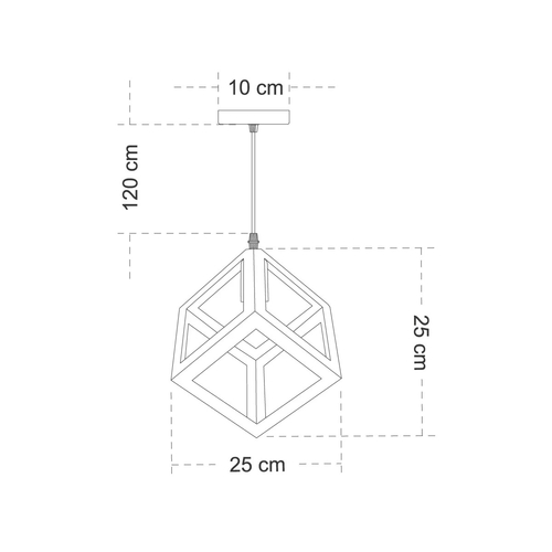 GLOBOSTAR® CUBE 00801 Μοντέρνο Κρεμαστό Φωτιστικό Οροφής με Ντουί 1 x E27 AC 220-240V IP20 - Μαύρο - Μ25 x Π25 x Υ25cm