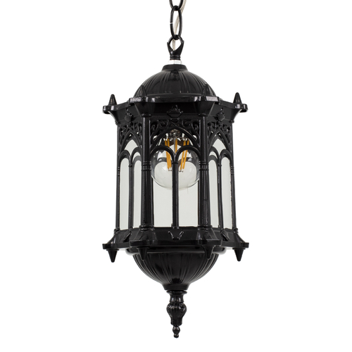 GLOBOSTAR® DARCY 00655 Vintage Κρεμαστό Φωτιστικό Οροφής με Ντουί 1 x E27 AC 220-240V IP20 - Μαύρο - Μ15.5 x Π15.5 x Υ32.5cm