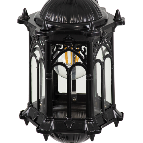 GLOBOSTAR® DARCY 00655 Vintage Κρεμαστό Φωτιστικό Οροφής με Ντουί 1 x E27 AC 220-240V IP20 - Μαύρο - Μ15.5 x Π15.5 x Υ32.5cm