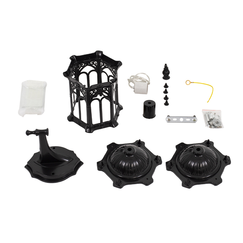 GLOBOSTAR® DARCY 00657 Vintage Φωτιστικό Τοίχου - Απλίκα με Ντουί 1 x E27 AC 220-240V IP20 - Μαύρο - Μ15.5 x Π15.5 x Υ34.5cm