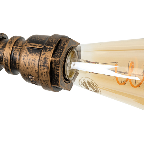 GLOBOSTAR® SWIFTWALKER 00660 Vintage Κρεμαστό Φωτιστικό Οροφής με Ντουί 3 x E27 AC 220-240V IP20 - Χάλκινο & Κόκκινο - Μ85 x Π29.5 x Υ55cm