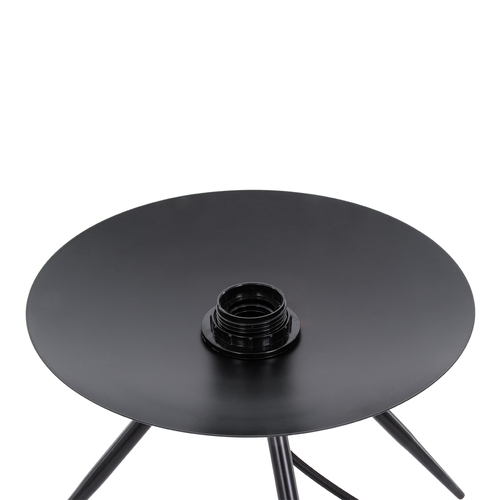 GloboStar® JAVAN 00738 Μοντέρνο Επιτραπέζιο Φωτιστικό Πορτατίφ Μονόφωτο 1 x E27 IP20 Ασημί Γυαλί με Μαύρο Μέταλλο - Μ30 x Π30 x Υ19cm