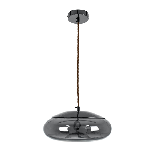 GLOBOSTAR® AXTON 00751 Μοντέρνο Κρεμαστό Φωτιστικό Οροφής LED 5W 500lm 180° AC 220-240V IP20 Θερμό Λευκό 2700K - Sanan SMD Chip - Μαύρο & Μαύρο Φιμέ - Μ30 x Π30 x Υ15cm - 2 Xρόνια Εγγύηση