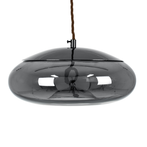 GLOBOSTAR® AXTON 00751 Μοντέρνο Κρεμαστό Φωτιστικό Οροφής LED 5W 500lm 180° AC 220-240V IP20 Θερμό Λευκό 2700K - Sanan SMD Chip - Μαύρο & Μαύρο Φιμέ - Μ30 x Π30 x Υ15cm - 2 Xρόνια Εγγύηση