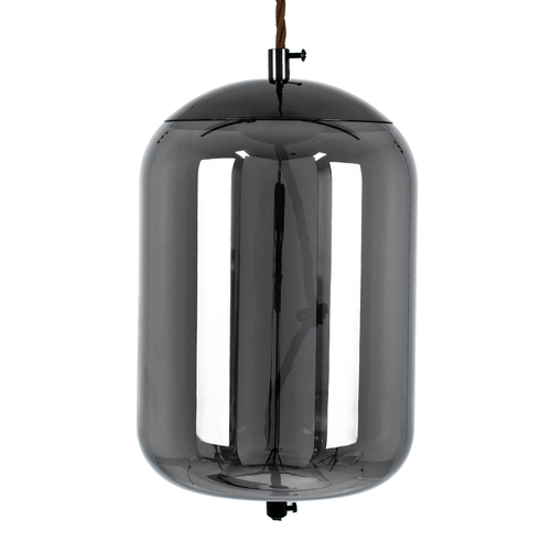 GLOBOSTAR® ΑΧΤΟΝ 00753 Μοντέρνο Κρεμαστό Φωτιστικό Οροφής LED 7W 500lm 180° AC 220-240V IP20 Θερμό Λευκό 2700K - Sanan SMD Chip - Μαύρο & Μαύρο Φιμέ - Μ18 x Π18 x Υ18cm - 2 Χρόνια Εγγύηση