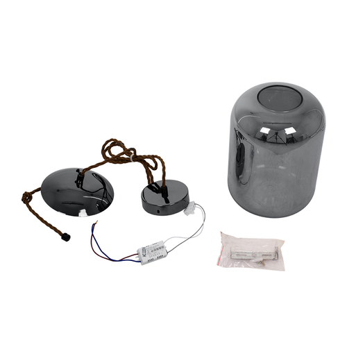 GLOBOSTAR® ΑΧΤΟΝ 00753 Μοντέρνο Κρεμαστό Φωτιστικό Οροφής LED 7W 500lm 180° AC 220-240V IP20 Θερμό Λευκό 2700K - Sanan SMD Chip - Μαύρο & Μαύρο Φιμέ - Μ18 x Π18 x Υ18cm - 2 Χρόνια Εγγύηση