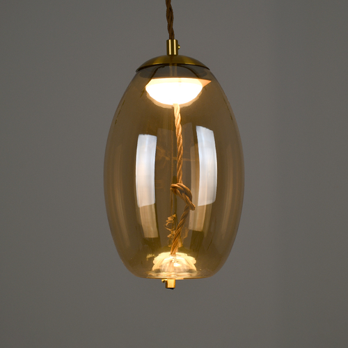 GLOBOSTAR® ΑΧΤΟΝ 00754 Μοντέρνο Κρεμαστό Φωτιστικό Οροφής LED 7W 500lm 180° AC 220-240V IP20 Θερμό Λευκό 2700K - Sanan SMD Chip - Μελί & Χρυσό - Μ17 x Π17 x Υ18cm - 2 Χρόνια Εγγύηση