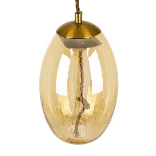 GLOBOSTAR® ΑΧΤΟΝ 00754 Μοντέρνο Κρεμαστό Φωτιστικό Οροφής LED 7W 500lm 180° AC 220-240V IP20 Θερμό Λευκό 2700K - Sanan SMD Chip - Μελί & Χρυσό - Μ17 x Π17 x Υ18cm - 2 Χρόνια Εγγύηση