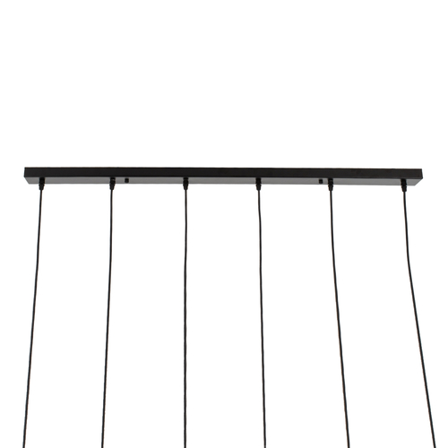 GLOBOSTAR® OLVERO 00776 Μοντέρνο Κρεμαστό Φωτιστικό Οροφής με Ντουί 6 x E27 AC 220-240V IP20 - Μαύρο & Χρυσό - Μ110 x Π18 x Y130cm