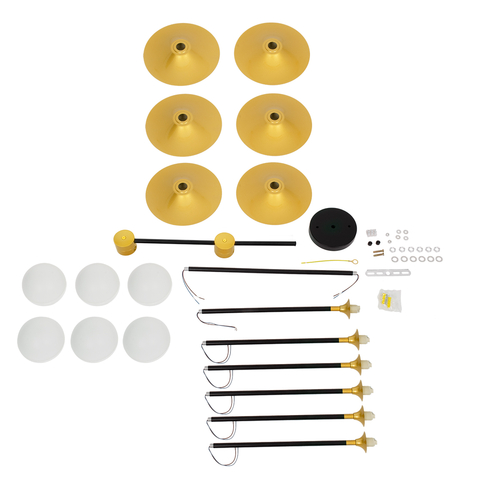 GLOBOSTAR® JOLIET 00780 Μοντέρνο Φωτιστικό Οροφής με Ντουί 6 x G9 AC 220-240V IP20 - Μαύρο & Χρυσό - Μ93 x Π93 x Υ87cm