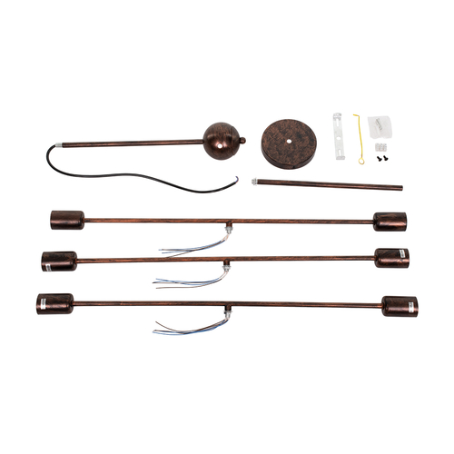 GLOBOSTAR® ZANE 00785 Μοντέρνο Φωτιστικό Οροφής με Ντουί 6 x E27 AC 220-240V IP20 - Χάλκινο - Μ70 x Π70 x Υ100cm