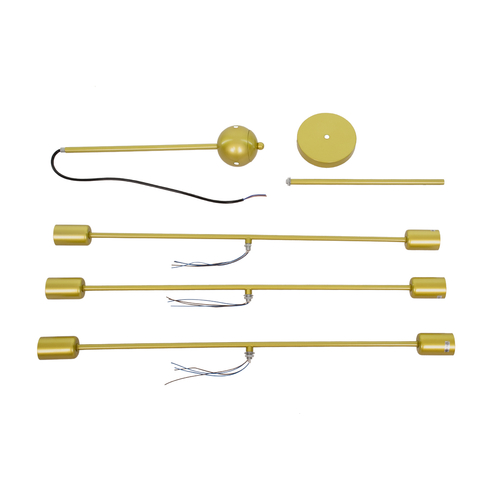 GLOBOSTAR® ZANE 00786 Μοντέρνο Φωτιστικό Οροφής με Ντουί 6 x E27 AC 220-240V IP20 - Χρυσό - Μ70 x Π70 x Υ100cm