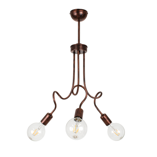 GLOBOSTAR® ASPECT 00788 Μοντέρνο Φωτιστικό Οροφής με Ντουί 3 x E27 AC 220-240V IP20 - Χάλκινο - Μ42 x Π42 x Υ60cm