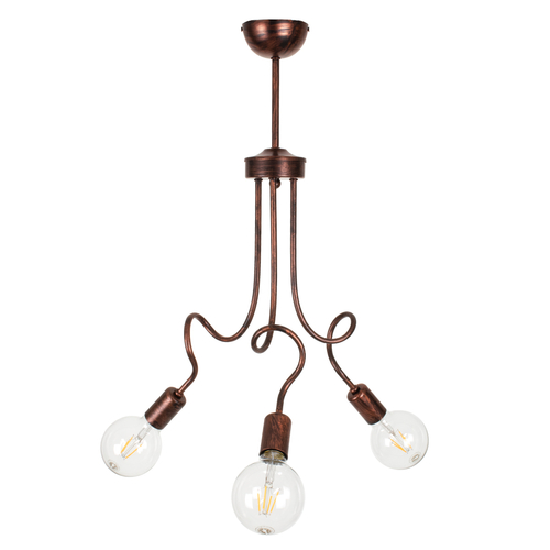 GLOBOSTAR® ASPECT 00788 Μοντέρνο Φωτιστικό Οροφής με Ντουί 3 x E27 AC 220-240V IP20 - Χάλκινο - Μ42 x Π42 x Υ60cm