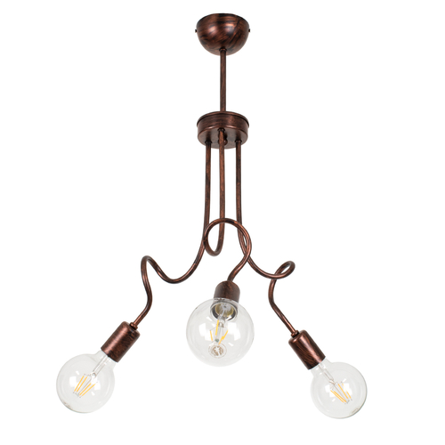 GLOBOSTAR® ASPECT 00788 Μοντέρνο Φωτιστικό Οροφής με Ντουί 3 x E27 AC 220-240V IP20 - Χάλκινο - Μ42 x Π42 x Υ60cm