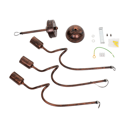 GLOBOSTAR® ASPECT 00788 Μοντέρνο Φωτιστικό Οροφής με Ντουί 3 x E27 AC 220-240V IP20 - Χάλκινο - Μ42 x Π42 x Υ60cm