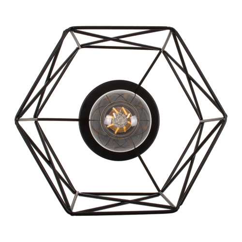 GLOBOSTAR® TRON 00792 Μοντέρνο Φωτιστικό Οροφής με Ντουί 1 x E27 AC 220-240V IP20 - Μαύρο & Χρυσό - Μ18 x Π18 x Υ19.5cm