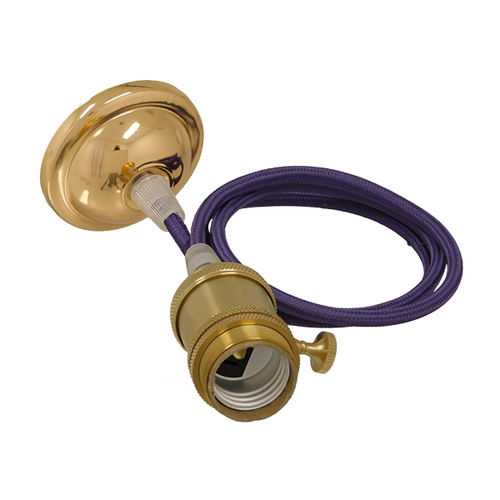 GLOBOSTAR® SUSPENS 115103 Vintage Κρεμαστό Φωτιστικό Οροφής με Ντουί 1 x E27 AC 220-240V IP20 - Χρυσό & Μωβ - Μ6.7 x Π6.7 x Y94.3cm