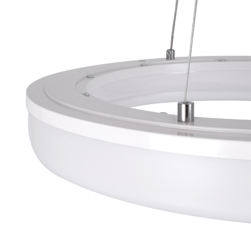 GLOBOSTAR® ARIANA 61038 Μοντέρνο Κρεμαστό Φωτιστικό Οροφής LED 55W 6376lm 120° AC 220-240V IP20 Ρυθμιζόμενο Λευκό CCT με Χειριστήριο από 2700K έως 6000K Dimmable - Lumileds SMD Chip - Λευκό Ματ - Μ48 x Π48 x Υ6.5cm - 3 Χρόνια Εγγύηση