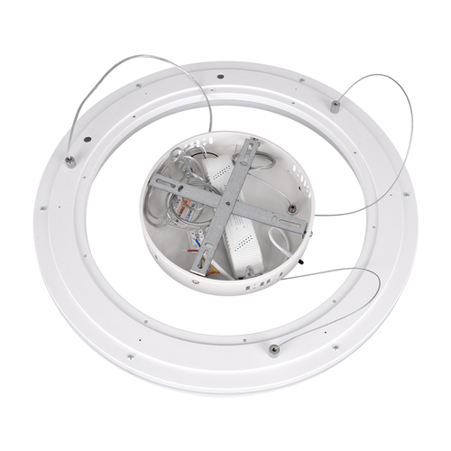 GLOBOSTAR® ARIANA 61038 Μοντέρνο Κρεμαστό Φωτιστικό Οροφής LED 55W 6376lm 120° AC 220-240V IP20 Ρυθμιζόμενο Λευκό CCT με Χειριστήριο από 2700K έως 6000K Dimmable - Lumileds SMD Chip - Λευκό Ματ - Μ48 x Π48 x Υ6.5cm - 3 Χρόνια Εγγύηση