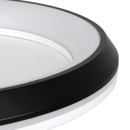 GLOBOSTAR® MELINA 61040 Μοντέρνο Φωτιστικό Οροφής LED 55W 6376lm 120° AC 220-240V IP20 Ρυθμιζόμενο Λευκό CCT με Χειριστήριο από 2700K έως 6000K Dimmable - Lumileds SMD Chip - Μαύρο Ματ - Μ48 x Π48 x Υ9cm - 3 Χρόνια Εγγύηση