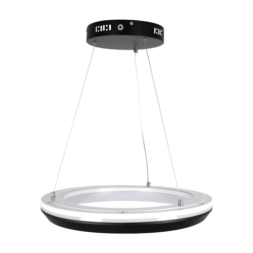 GLOBOSTAR® MELINA 61043 Μοντέρνο Κρεμαστό Φωτιστικό Οροφής LED 55W 6376lm 120° AC 220-240V IP20 Ρυθμιζόμενο Λευκό CCT με Χειριστήριο από 2700K έως 6000K Dimmable - Lumileds SMD Chip - Μαύρο Ματ - Μ48 x Π48 x Υ6.5cm - 3 Χρόνια Εγγύηση